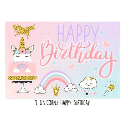 Unicorn Birthday Sticker Oodle | Reusable!
