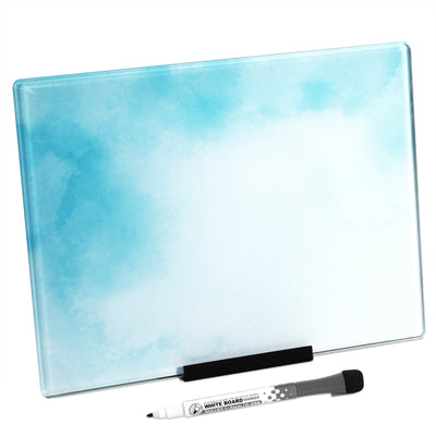 Blue Watercolor Glass Doodle Board