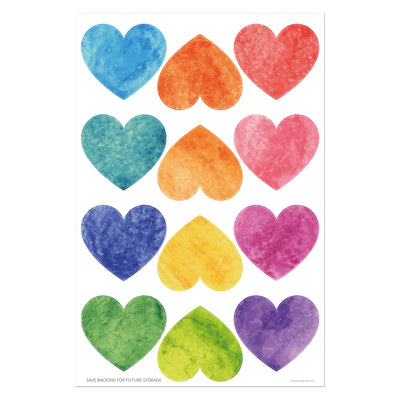 Watercolor Hearts Sticker Oodle