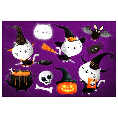 White Cat Witches Sticker Oodle