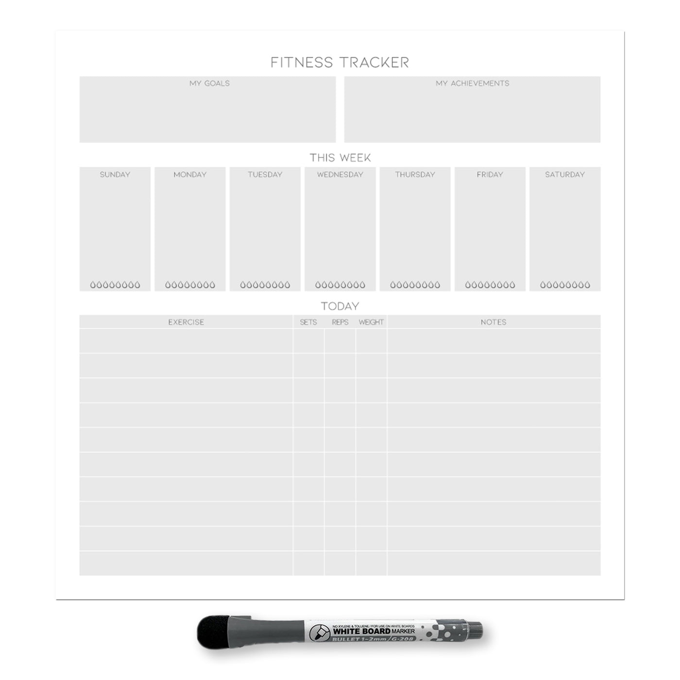 Fitness Tracker Sticker Doodle | 12" x 12"
