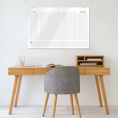 Command Center Calendar in White Glassboard
