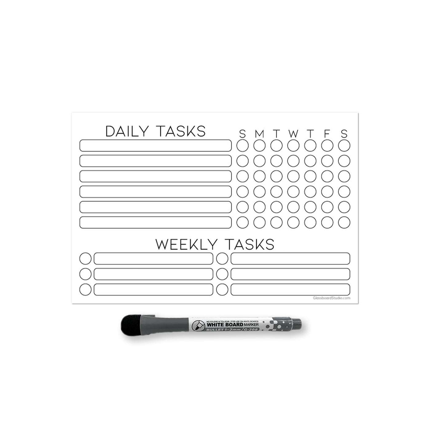 Daily & Weekly Task Tracker Sticker Doodles