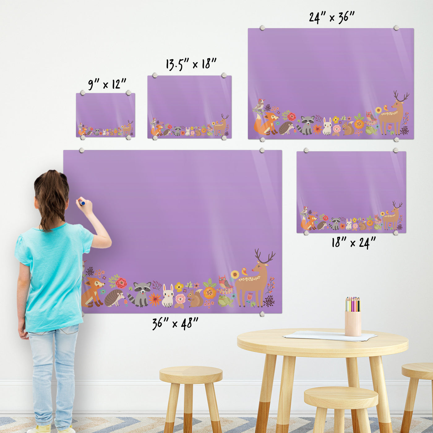 Woodland Creatures Glassboard