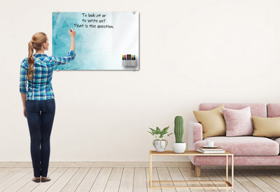 Geometric Blue Glassboard