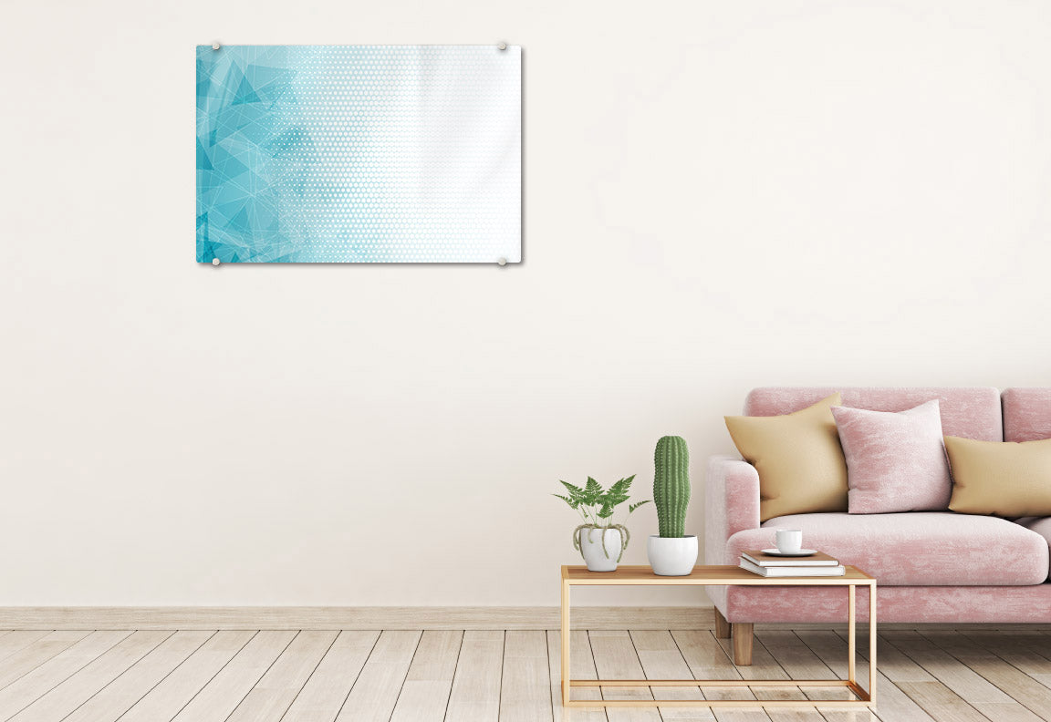 Geometric Blue Glassboard