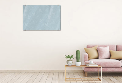 Dusty Blue Floral Glassboard