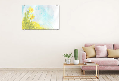 Watercolor Daffodil Glassboard