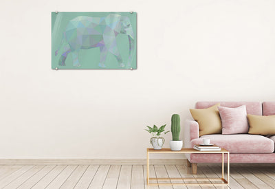 Geometric Elephant Glassboard