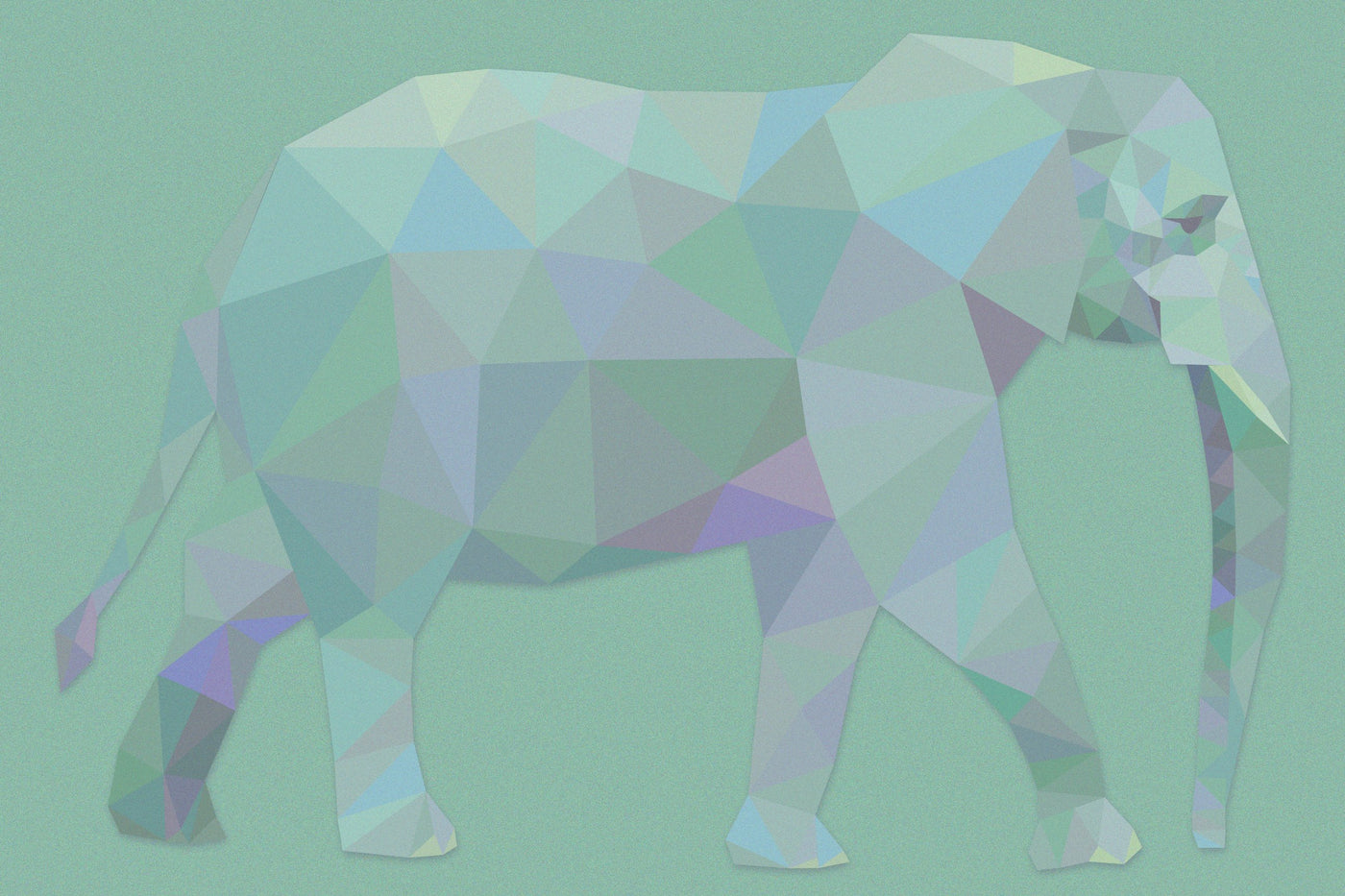 Geometric Elephant Glassboard