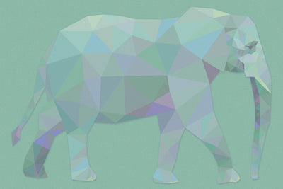 Geometric Elephant Glassboard