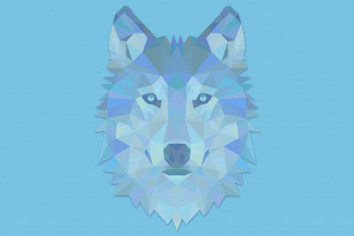 Geometric Wolf Glassboard