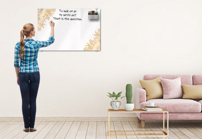 Gold Floral Glassboard