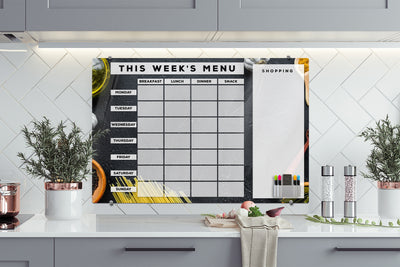 Gourmet Weekly Meal Planner Glassboard