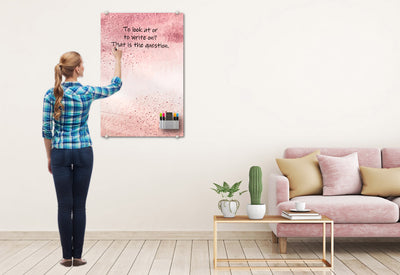 Pink Watercolor Speckled Glassboard
