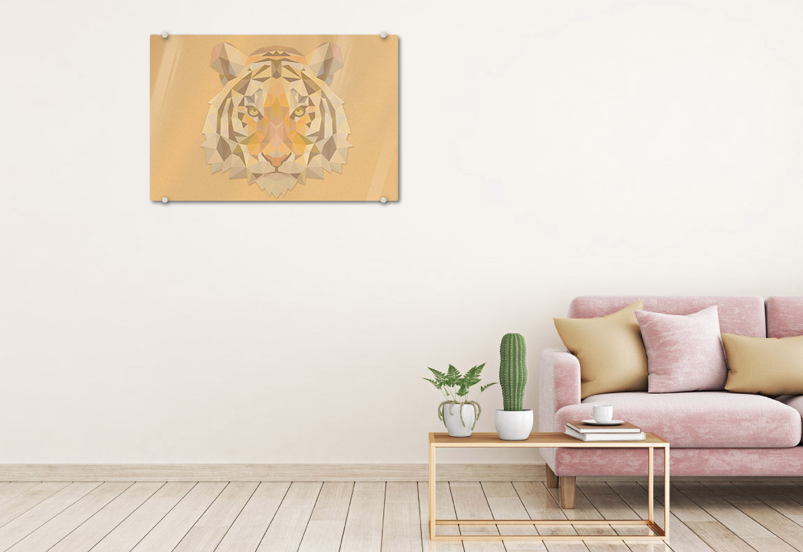 Geometric Tiger Glassboard