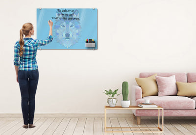 Geometric Wolf Glassboard